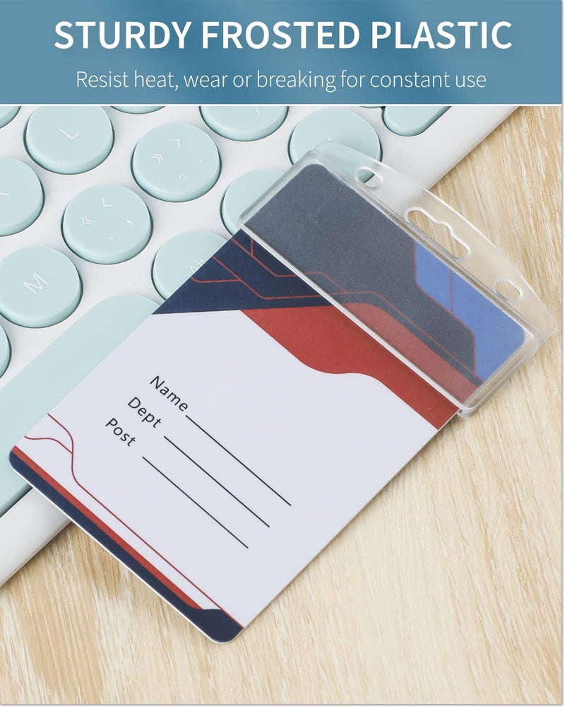 Pawfly 5 Pack Vertical Half Card Badge Holders with Grippers Hard Transparent Protectors Sleeves Frosted Pouches for POS Magnetic Swipe Cards IDs Credit Cards and Passes - Image 5